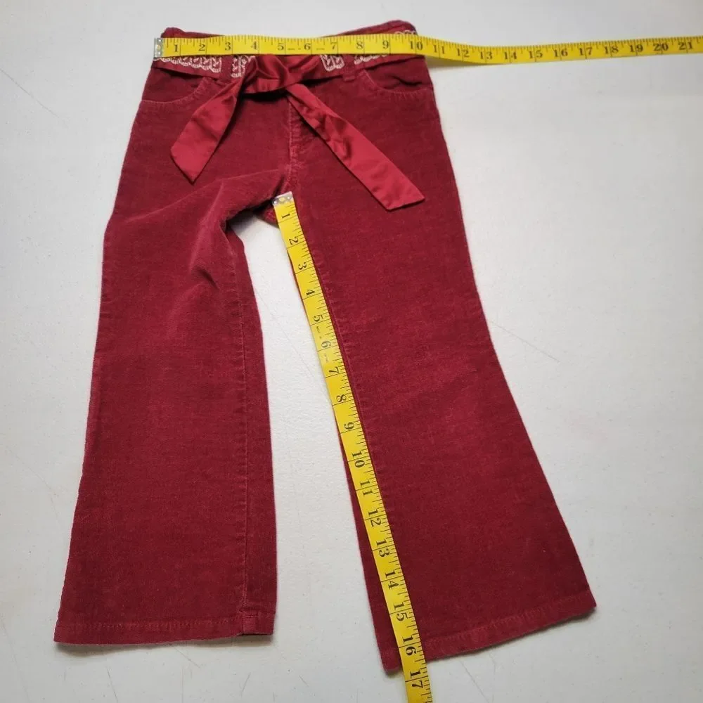 Y2K Old Navy 2 Piece Red Velvet Set with Tie Front Bolero Top Flared Pants